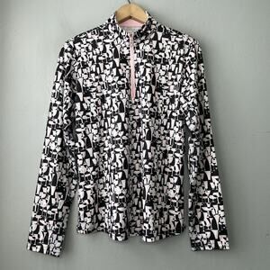 San Soliel 1/4 Zip Active Top Size Medium UV 50+ Cooling Martini Wine Glass